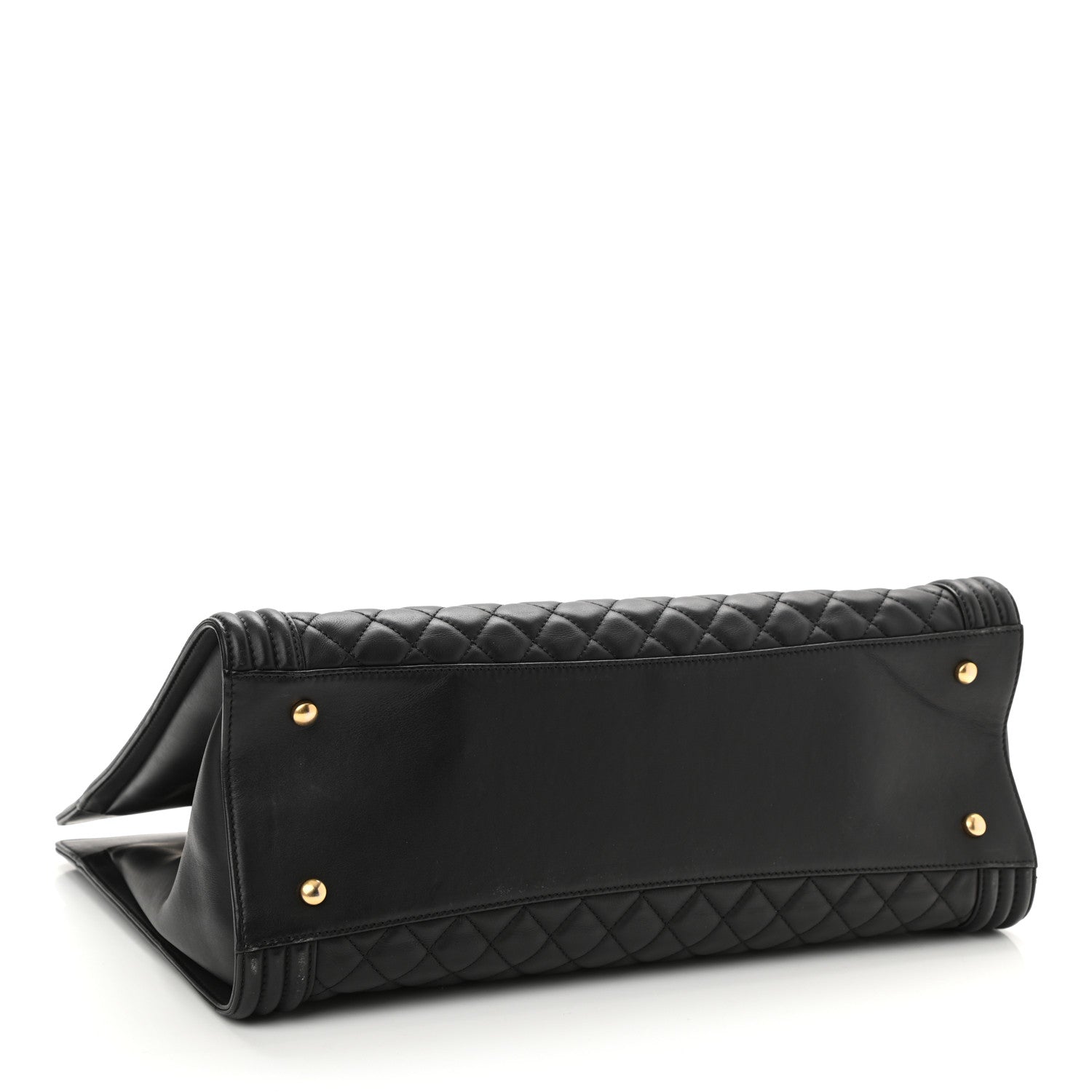 Chanel Calfskin Quilted Boy Shopping Tote Black 4 of 10