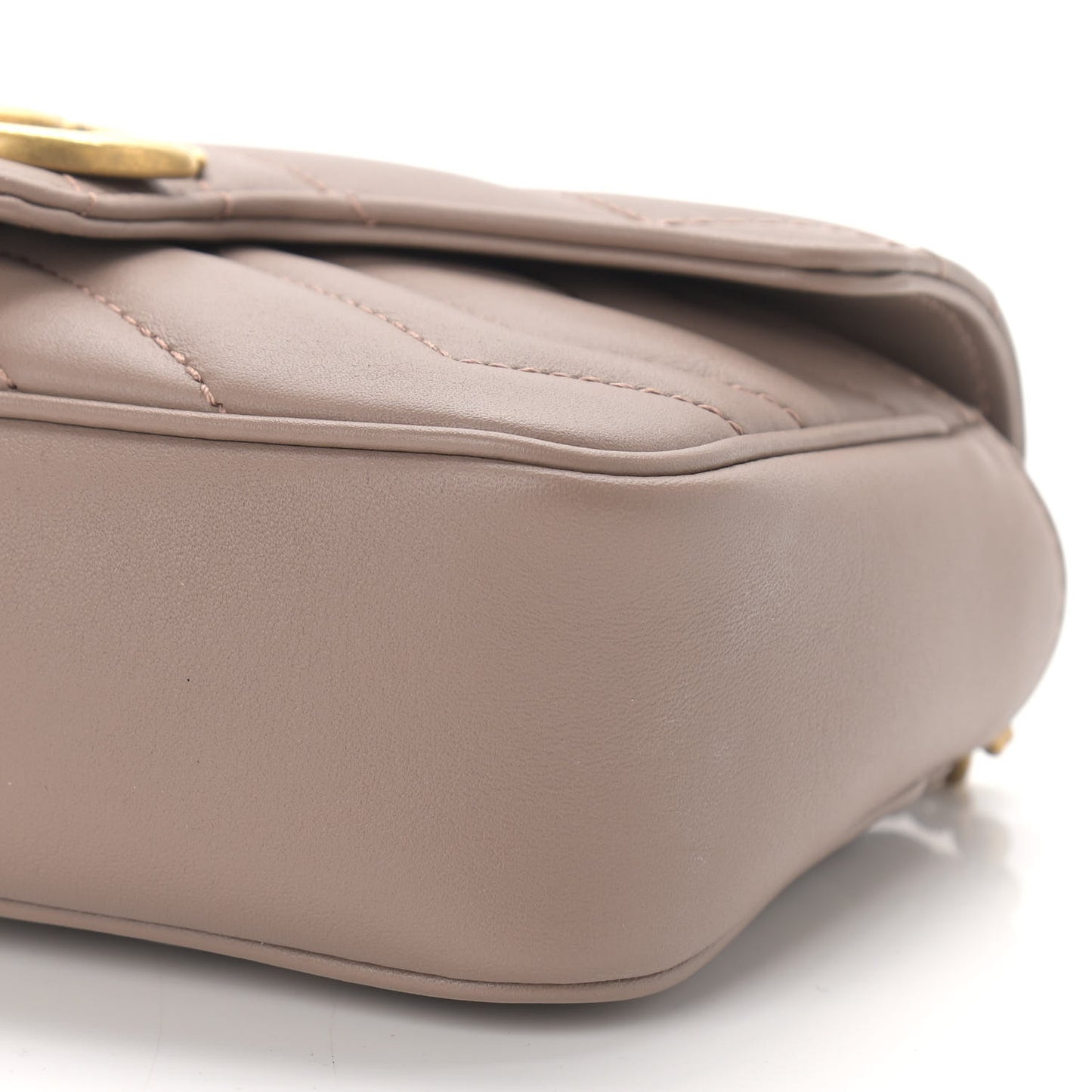 Calfskin Matelasse Super Mini GG Marmont Shoulder Bag Porcelain Rose