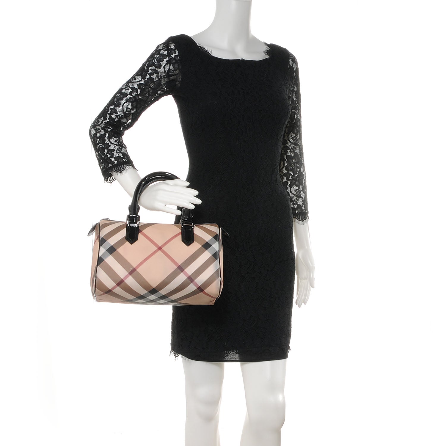 Burberry Supernova Check Chester Bowling Bag Black 2 of 7