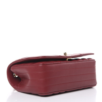 Chanel Calfskin Chevron Quilted Mini Statement Flap Burgundy 4 of 16