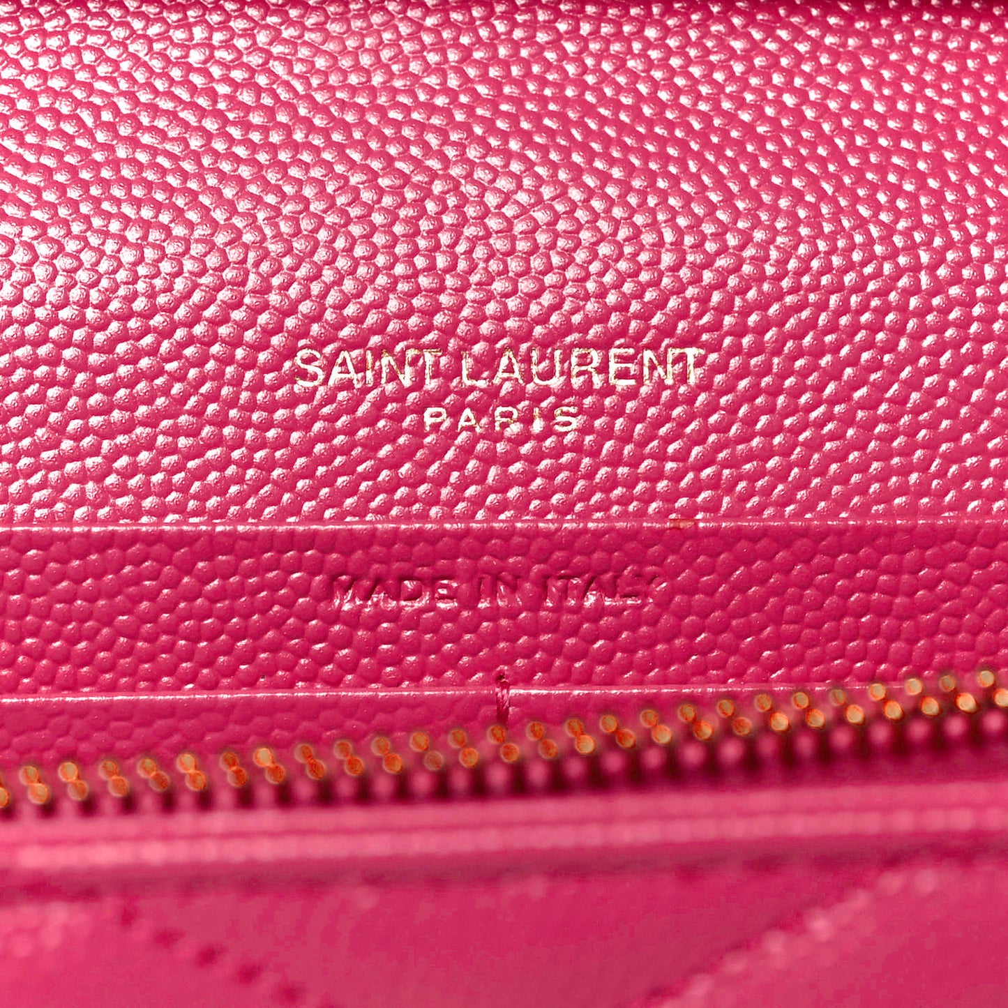 Grain De Poudre Matelasse Chevron Monogram Chain Wallet Fuxia Couture