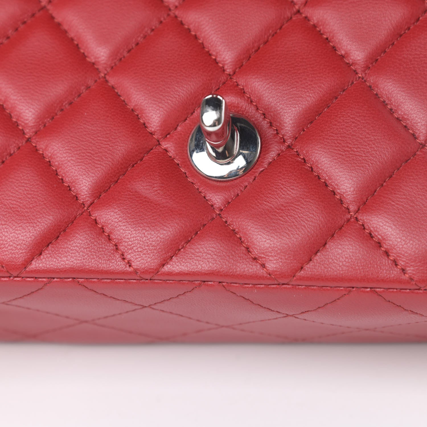 Chanel Lambskin Quilted Mini Rectangular Flap Red 11 of 12
