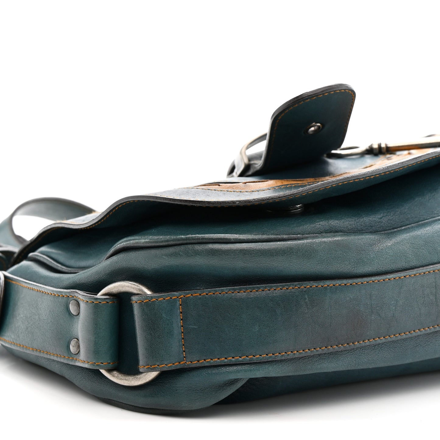 Calfskin Medium Gaucho Double Saddle Bag Dark Blue