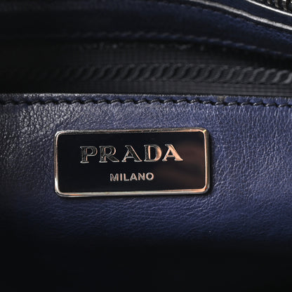 Prada Glace Calfskin Twin Pocket Tote Bluette 6 of 10
