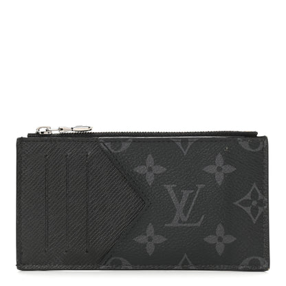 Louis Vuitton Monogram Eclipse Taiga Coin Card Holder 1 of 10