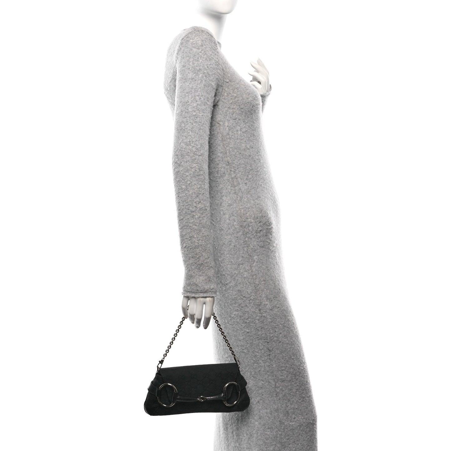 Monogram Horsebit Chain Clutch Black