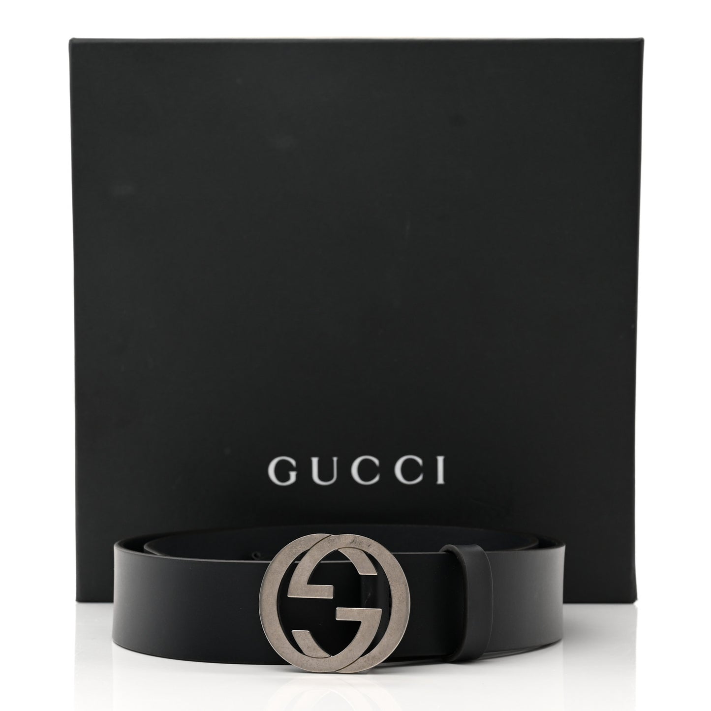 Selleria Calfskin Mens Interlocking G 37mm Belt 90 36 Black