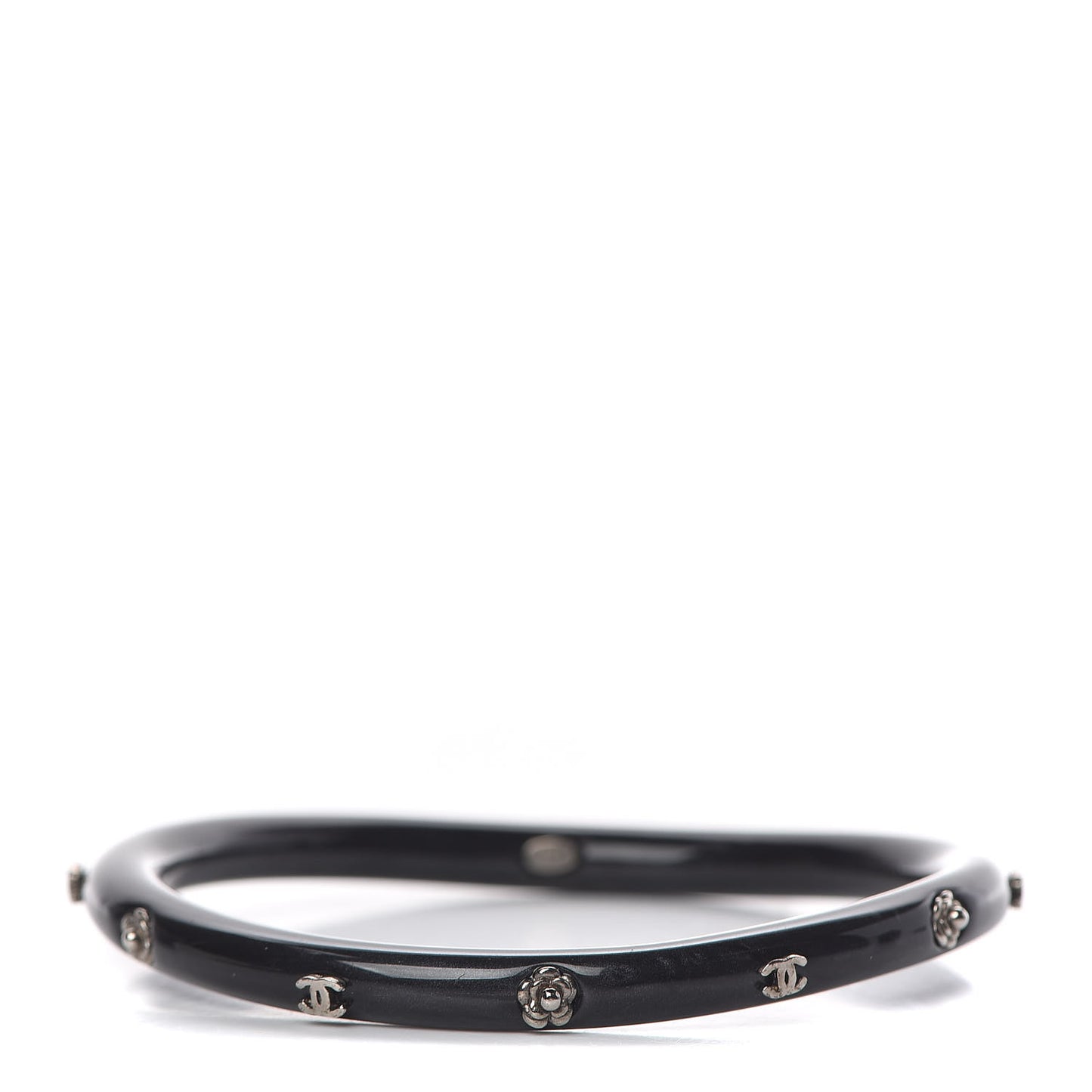 Resin Camellia CC Bracelet Black