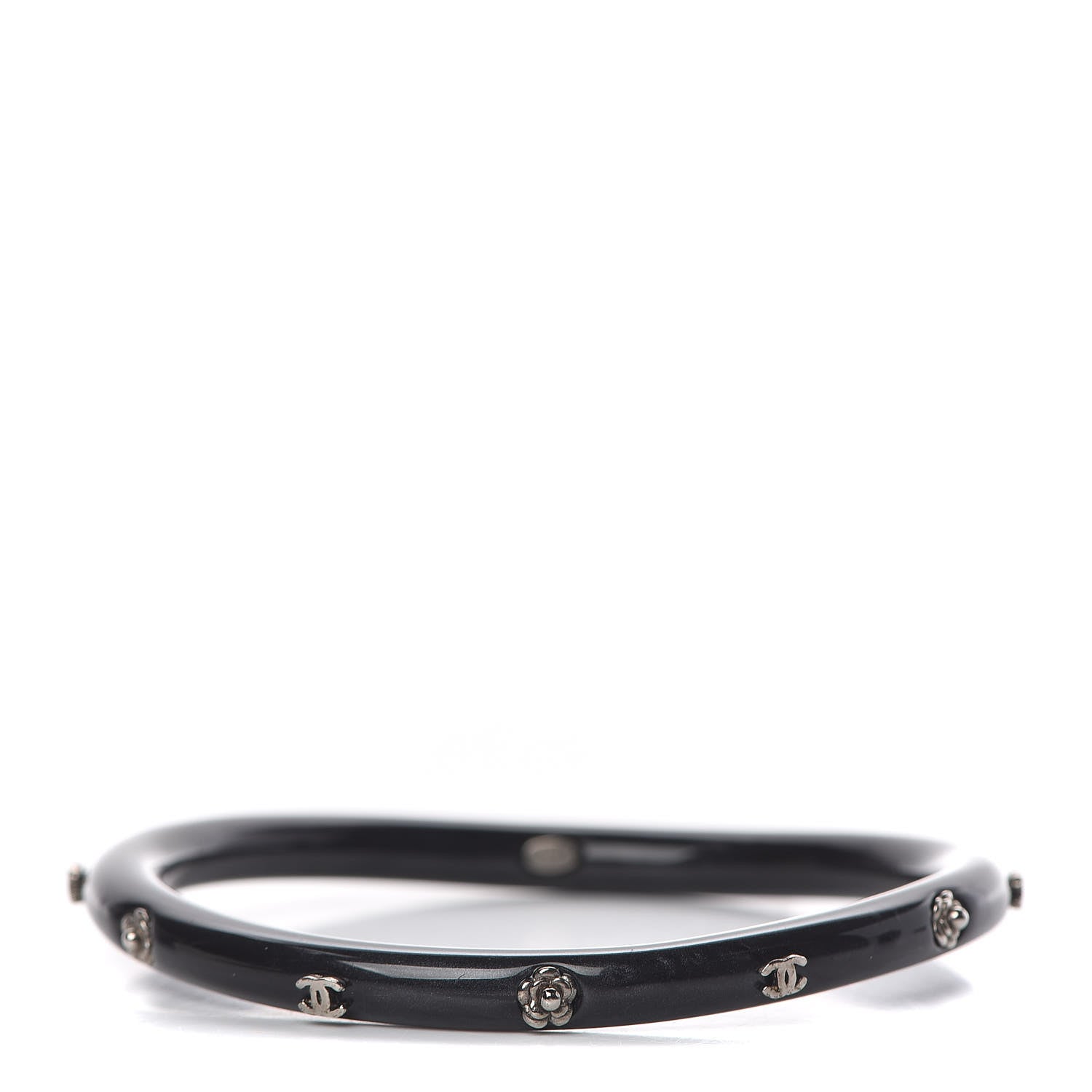 Chanel Resin Camellia CC Bracelet Black 1 of 4