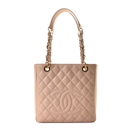 Chanel Caviar Quilted Petit Shopping Tote PST Light Beige 1 of 10