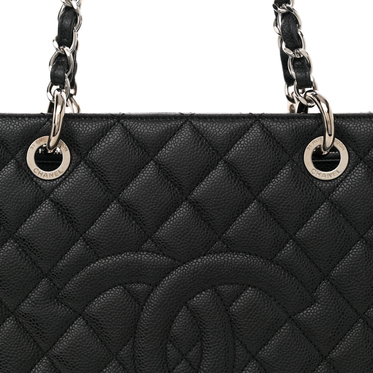 Chanel Caviar Quilted Grand Shopping Tote GST Black 8 of 10
