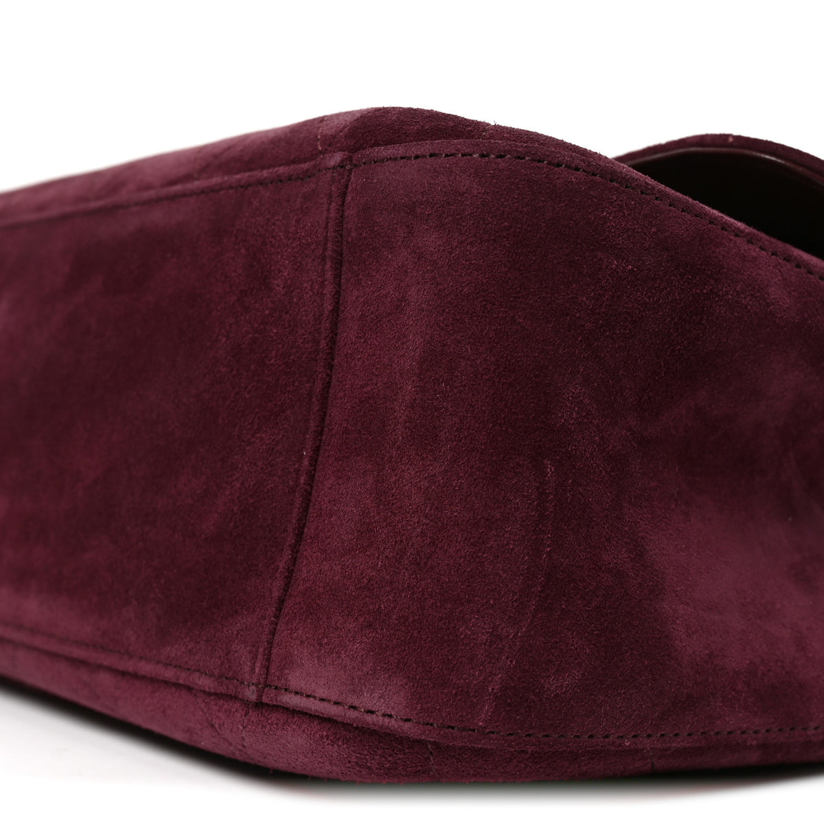 Suede Calfskin Small Souplissimo Maxi Flap Burgundy