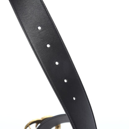 Gucci Moon Calfskin Pearl Double G 40mm Belt 80 32 Black Cream 4 of 5