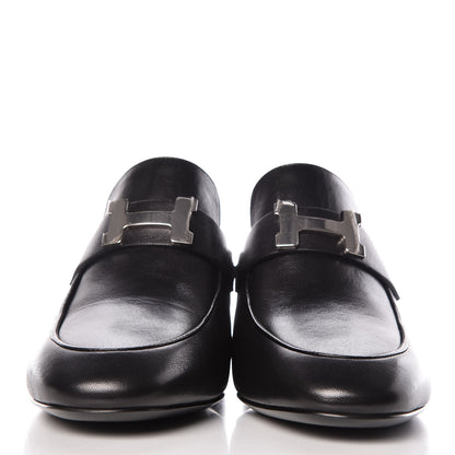 Hermes Goatskin Paradis Mules 37 Black 2 of 10