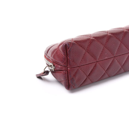 Chanel Caviar Quilted Cosmetic Case Burgundy 5 of 12