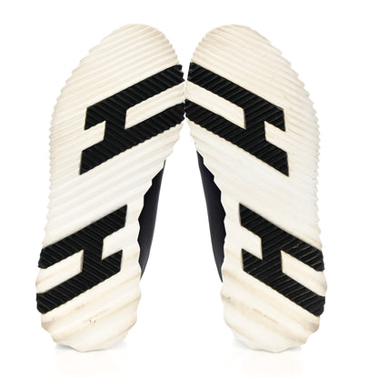 Hermes Technical Jersey Suede Goatskin Bouncing Sneakers 37 Black White 5 of 13
