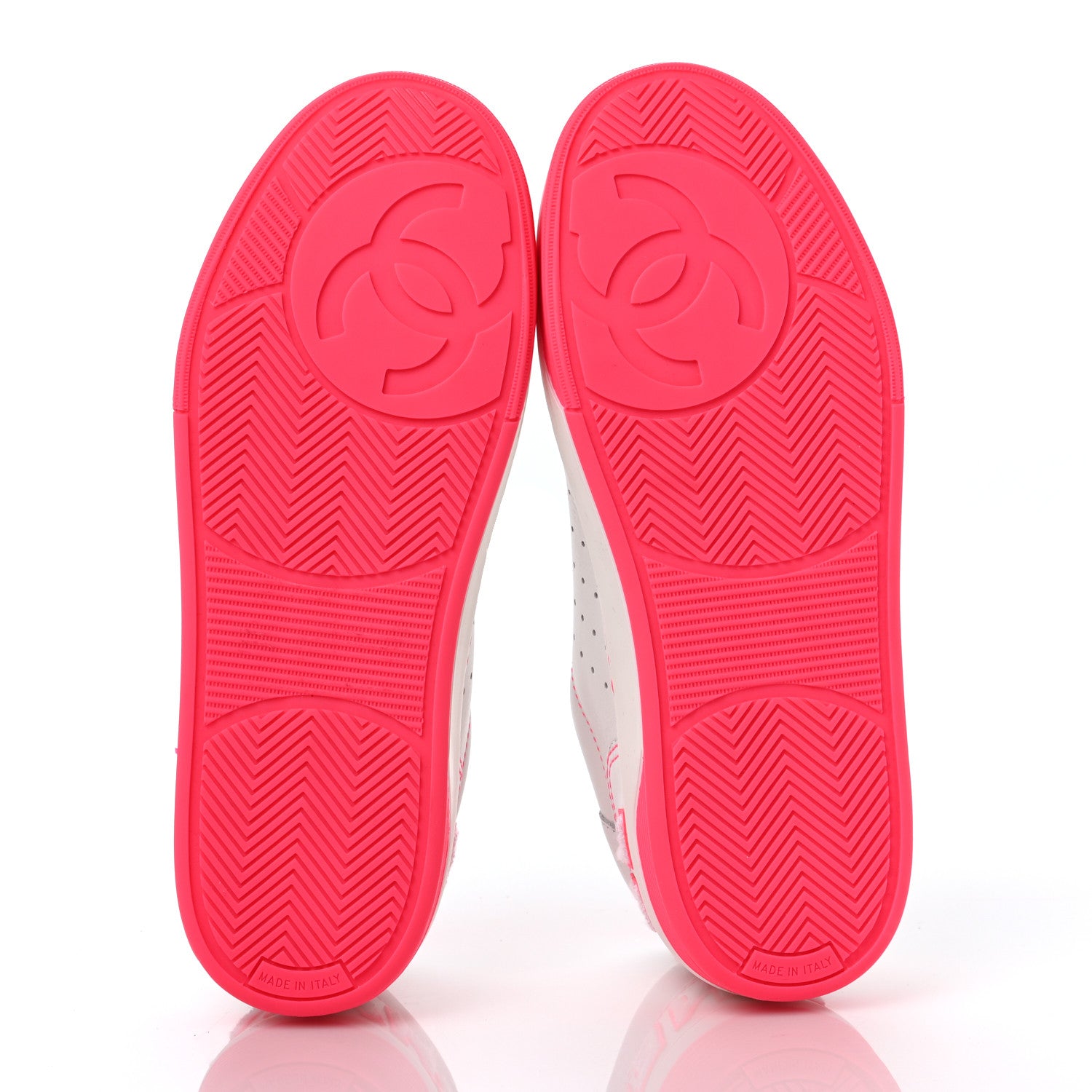 Chanel Calfskin Womens Logo Sneakers 39 Fuchsia White 5 of 7
