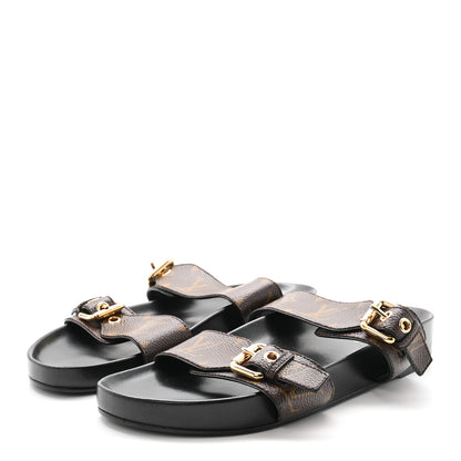 Louis Vuitton Monogram Bom Dia Mule Sandals 38.5 Black 4 of 9