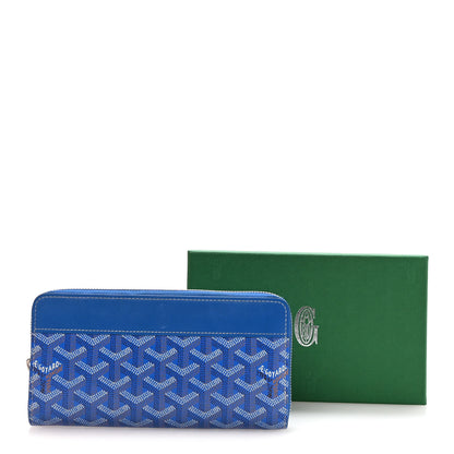 Goyard Goyardine Matignon Zip Around GM Wallet Sky Blue 8 of 8