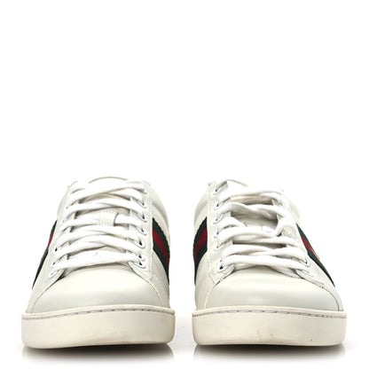 Gucci Calfskin Ayers Bee Embroidered Womens Ace Sneakers 37.5 White Green 3 of 15