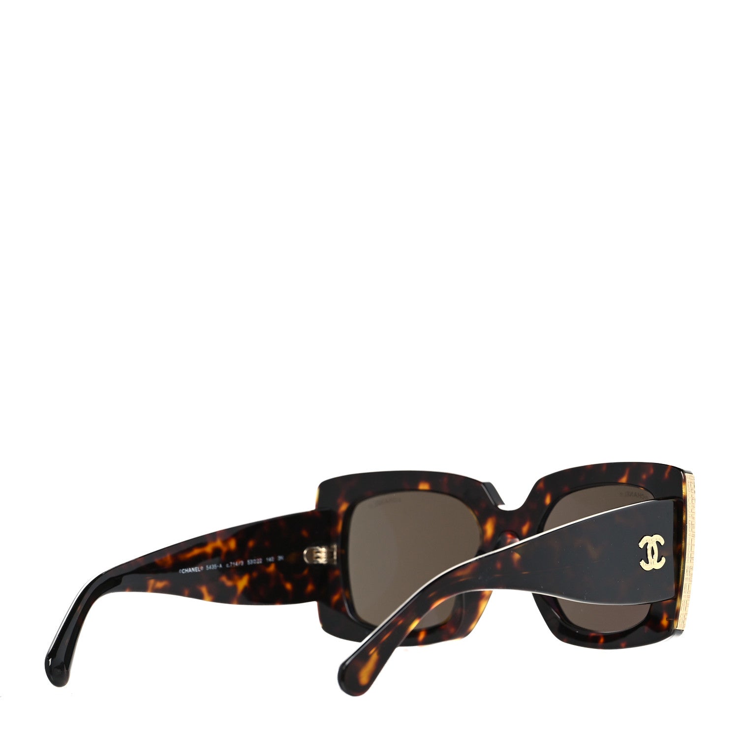Chanel Acetate Rectangle Sunglasses 5435 Tortoise 4 of 8