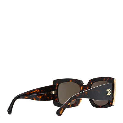 Chanel Acetate Rectangle Sunglasses 5435 Tortoise 4 of 8