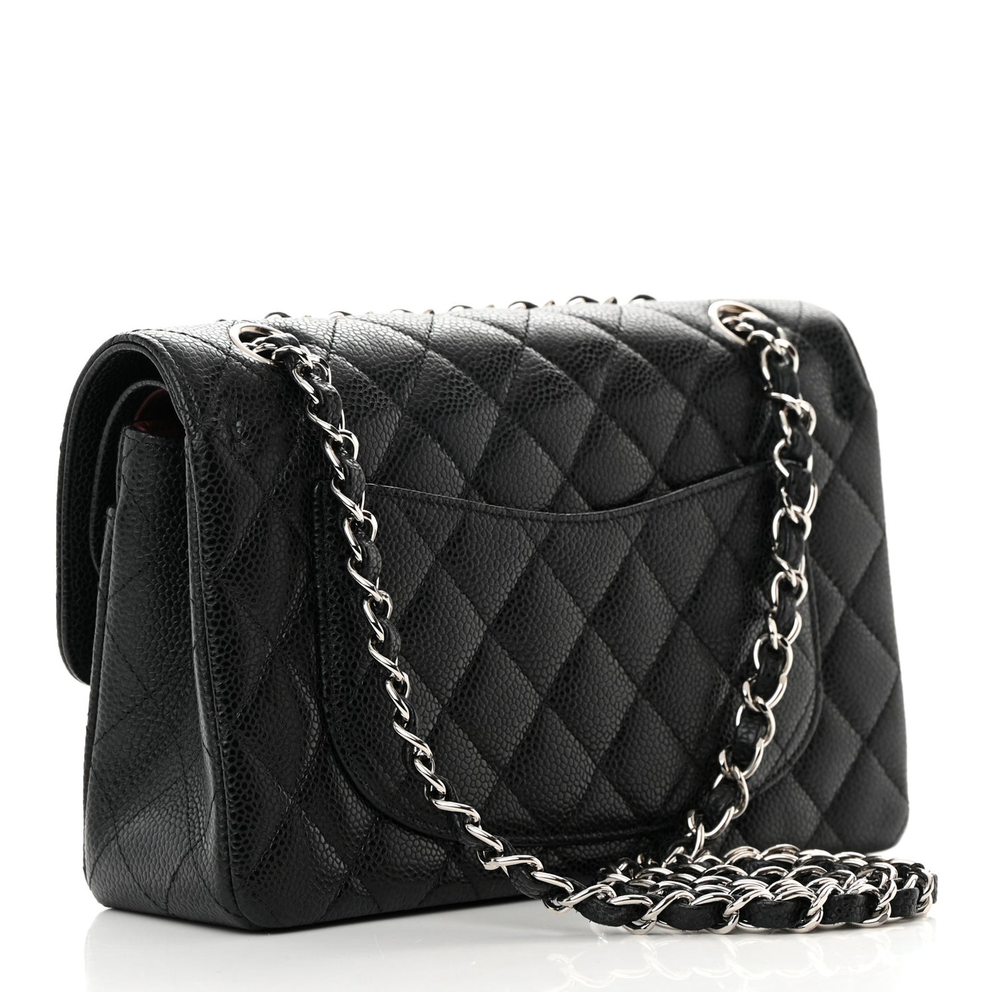 Caviar Quilted Small Double Flap Black