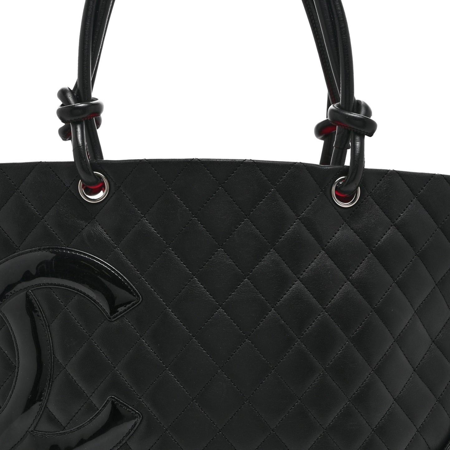 Calfskin Quilted Large Cambon Tote Black