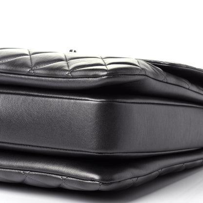 Chanel Metallic Calfskin Quilted Large Trendy CC Flap Dual Handle Bag Dark Silver 8 of 11