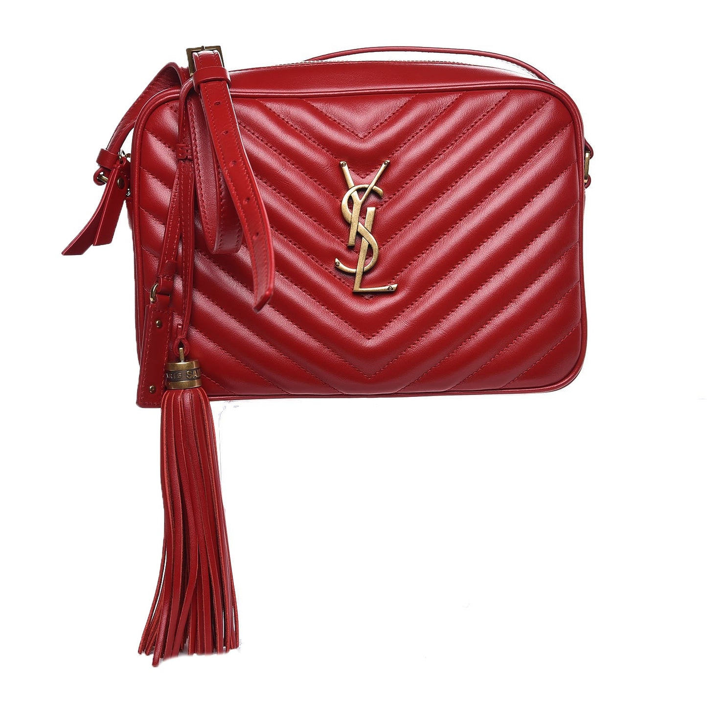 Calfskin Matelasse Monogram Lou Camera Bag Red