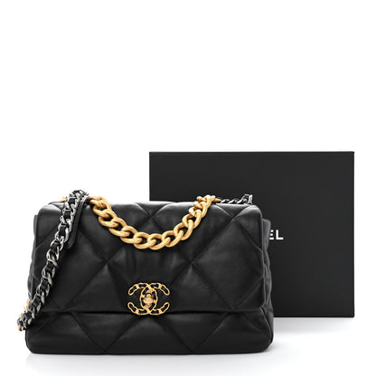 Chanel Goatskin Quilted Large Chanel 19 Flap Black 11 of 11