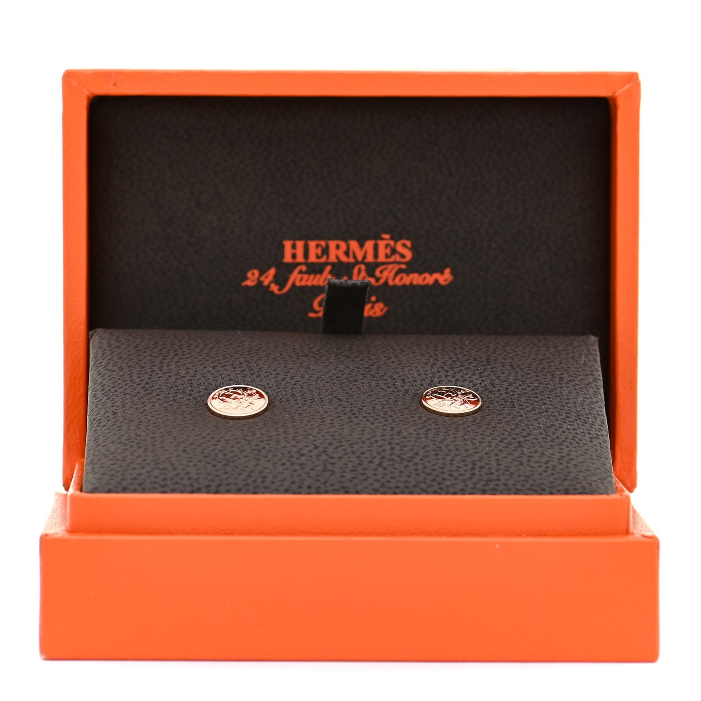 18K Rose Gold TPM Ex-Libris Stud Earrings