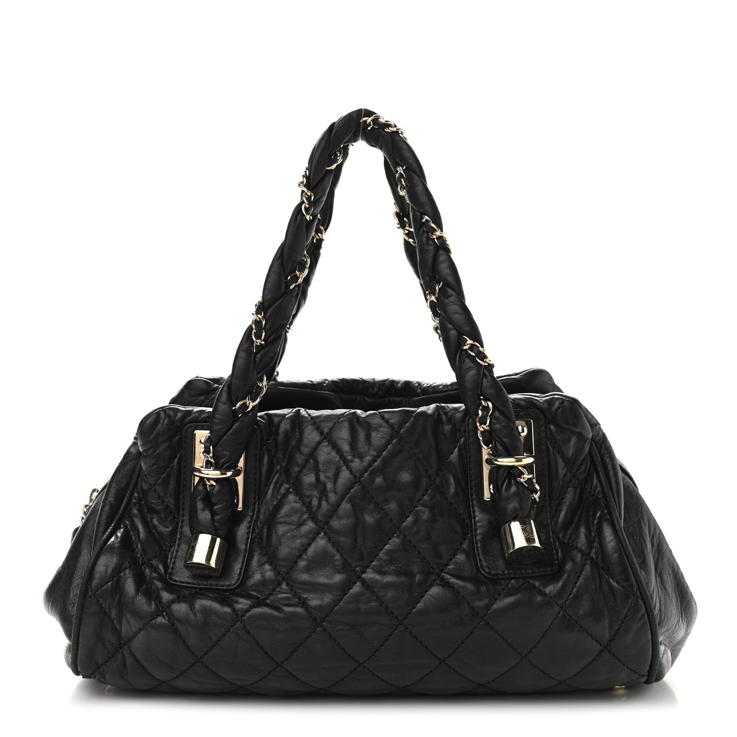 Chanel Distressed Lambskin Lady Braid Bowler Black 1 of 9