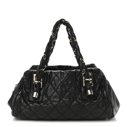 Chanel Distressed Lambskin Lady Braid Bowler Black 1 of 9