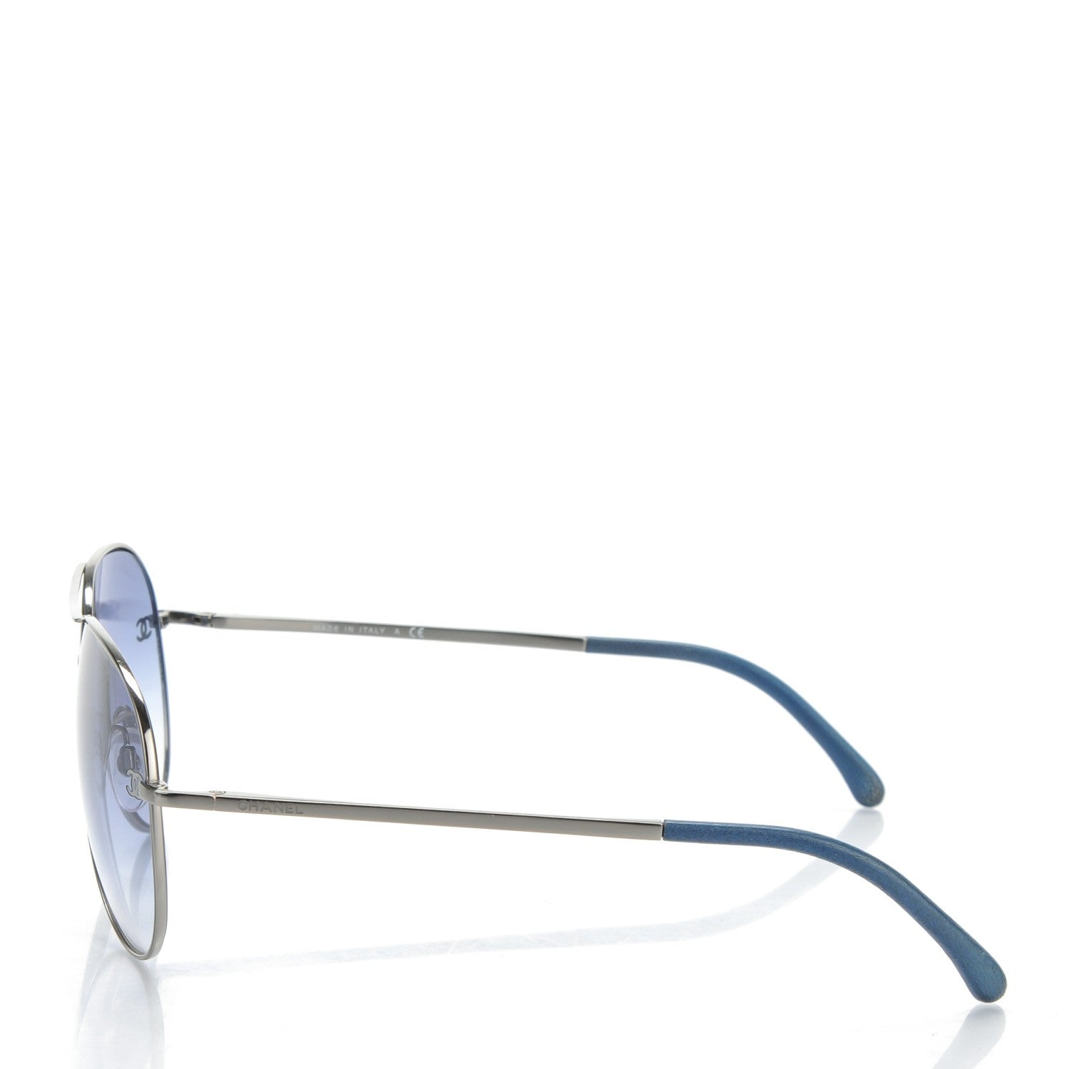 Chanel Pilot Aviator CC Sunglasses 4189-T-Q Navy 2 of 5