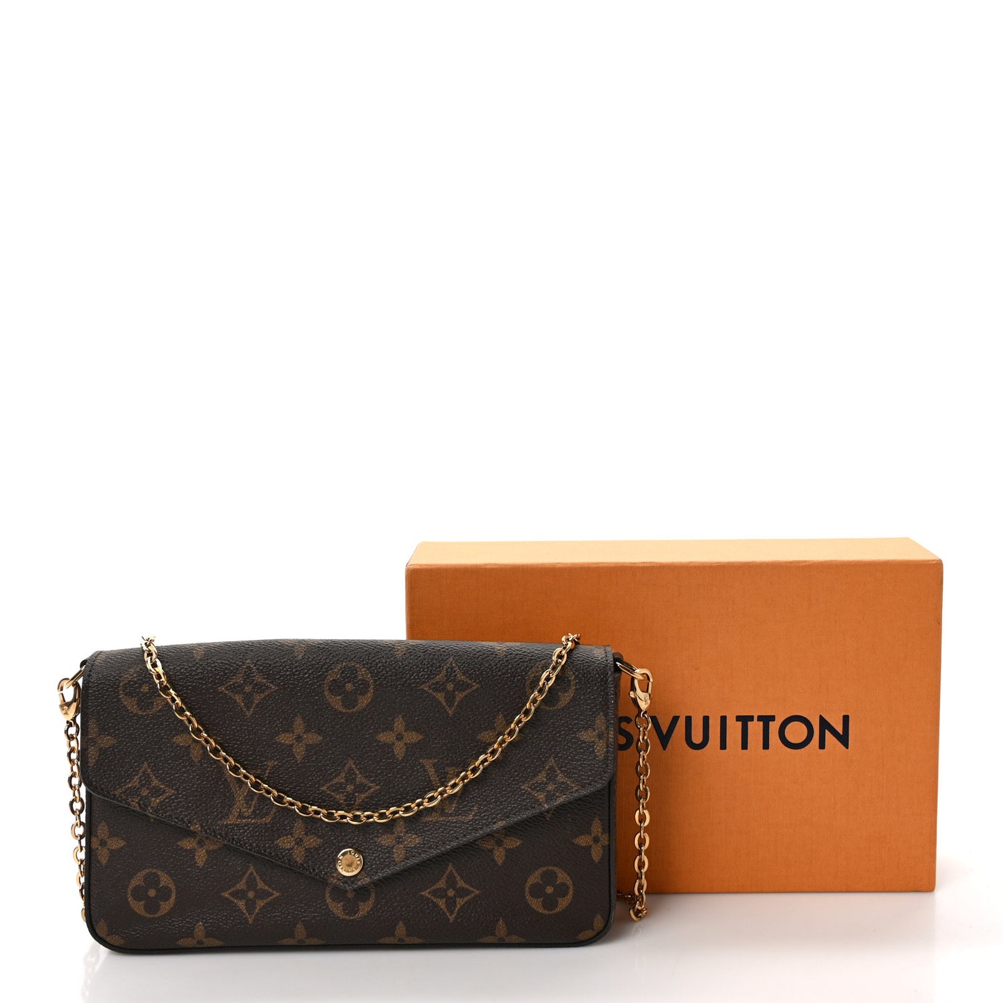 Monogram Pochette Felicie Chain Wallet Fuchsia