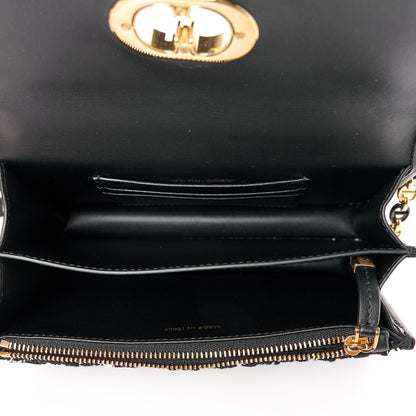 Christian Dior Tweed Macrocannage Mini Miss Caro Bag Black White 5 of 12