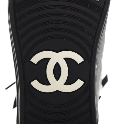 Chanel Canvas Suede CC Star Zipped High Top Sneakers 37 Black 7 of 8
