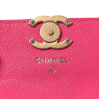 Chanel Shiny Caviar Quilted Chain Melody Belt Bag Dark Pink 6 of 12
