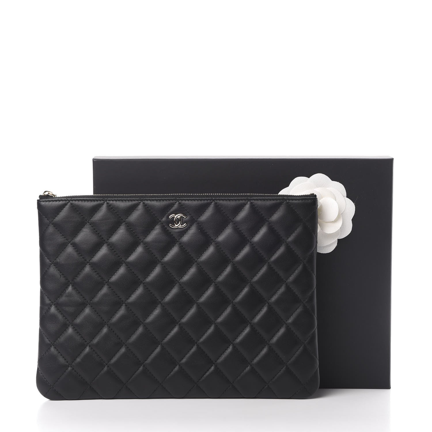 Chanel Lambskin Quilted Medium Cosmetic Case Black 9 of 9