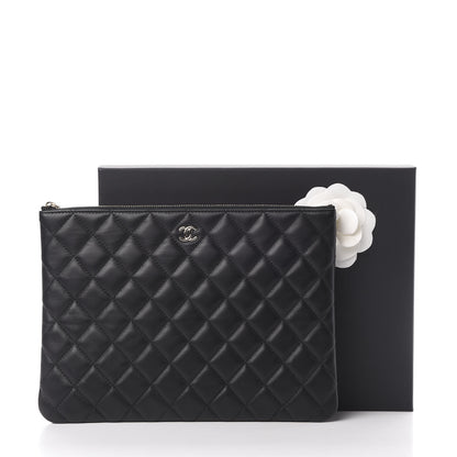 Chanel Lambskin Quilted Medium Cosmetic Case Black 9 of 9