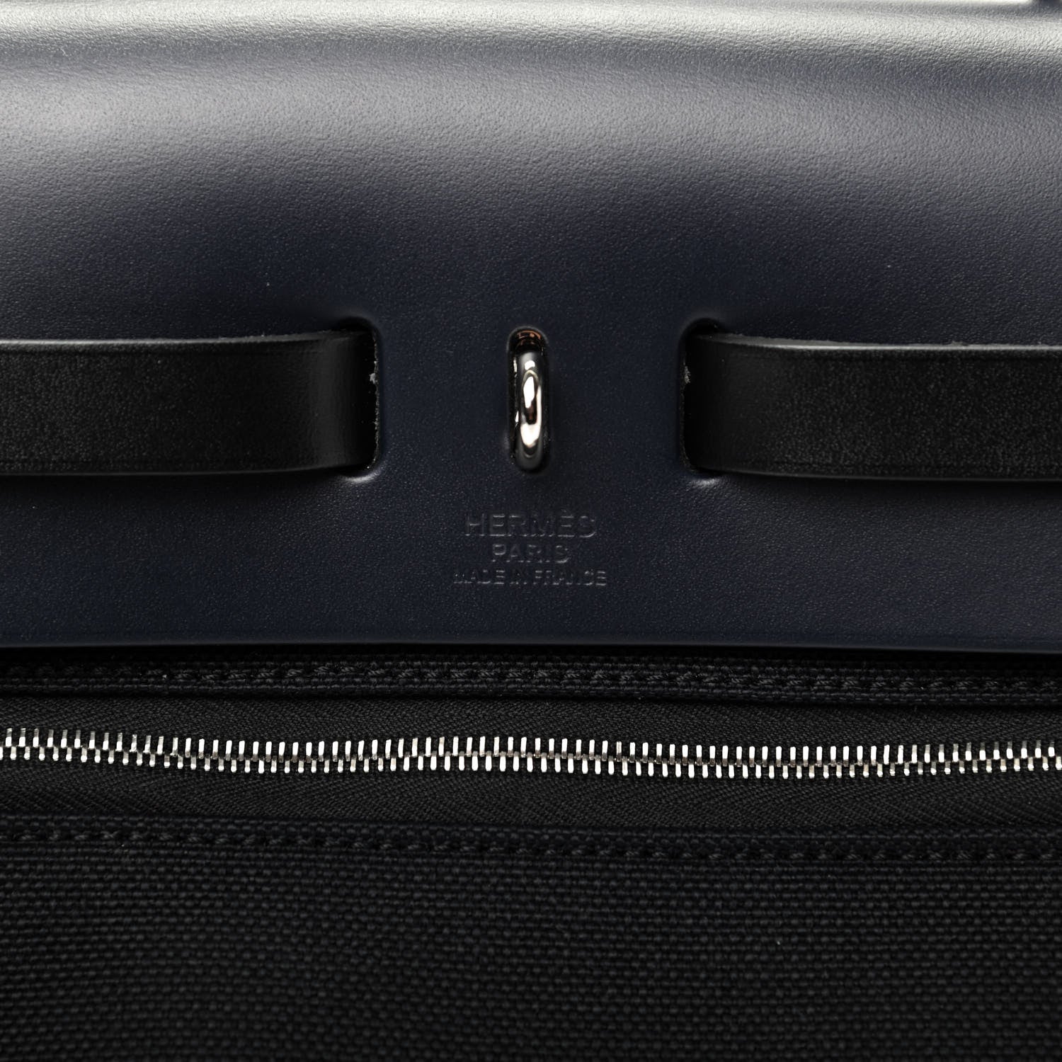 Hermes Military Toile Vache Hunter Herbag Zip Retourne 31 PM Black Bleu Indigo 8 of 10