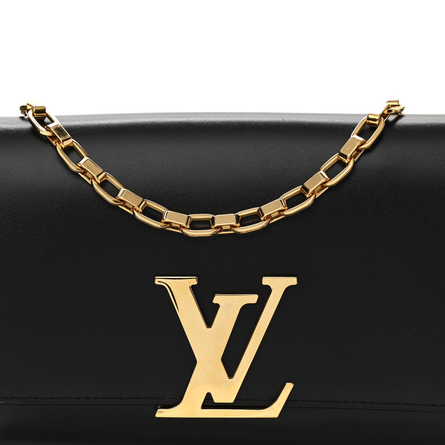 Louis Vuitton Calfskin Chain Louise GM Black 6 of 9