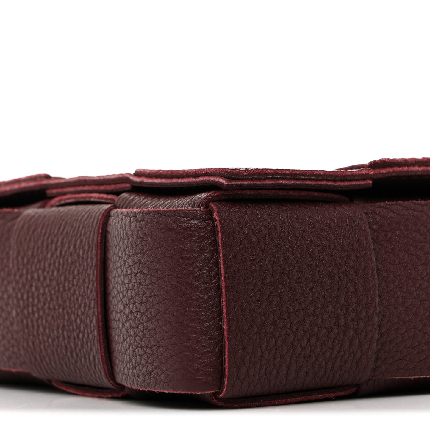 Grained Calfskin Maxi Intrecciato Cassette Crossbody Bag Bordeaux