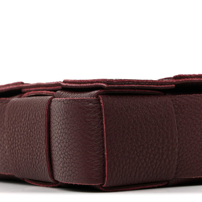 Bottega Veneta Grained Calfskin Maxi Intrecciato Cassette Crossbody Bag Bordeaux 10 of 10