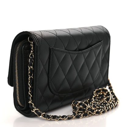 Chanel Caviar Quilted Phone Holder Wallet on Removable Chain Black 3 of 10
