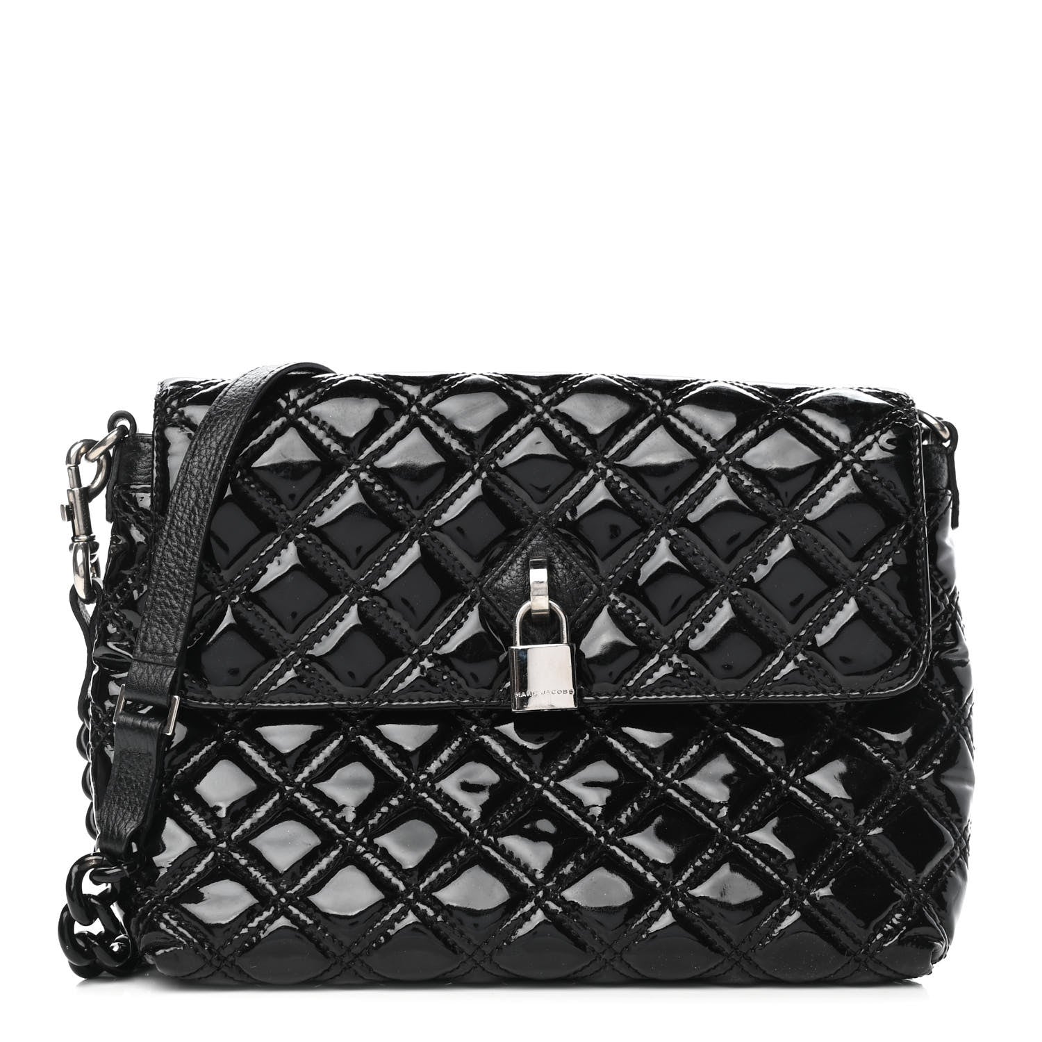 Marc Jacobs Patent Quilted Single Flap Black 1 of 4