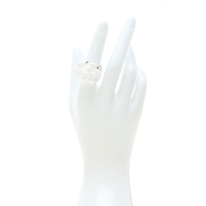 Chanel 18K White Gold White Ceramic Camelia Ring 54 7 2 of 5