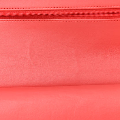 Chanel Patent Quilted Medium Double Flap Coral 17 of 21
