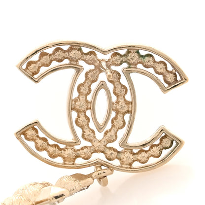 Chanel Crystal Baguette Pearl CC Cross Drop Earrings Gold 5 of 6